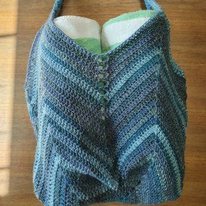 Boho Crochet Beach Bag - Coastal Striped